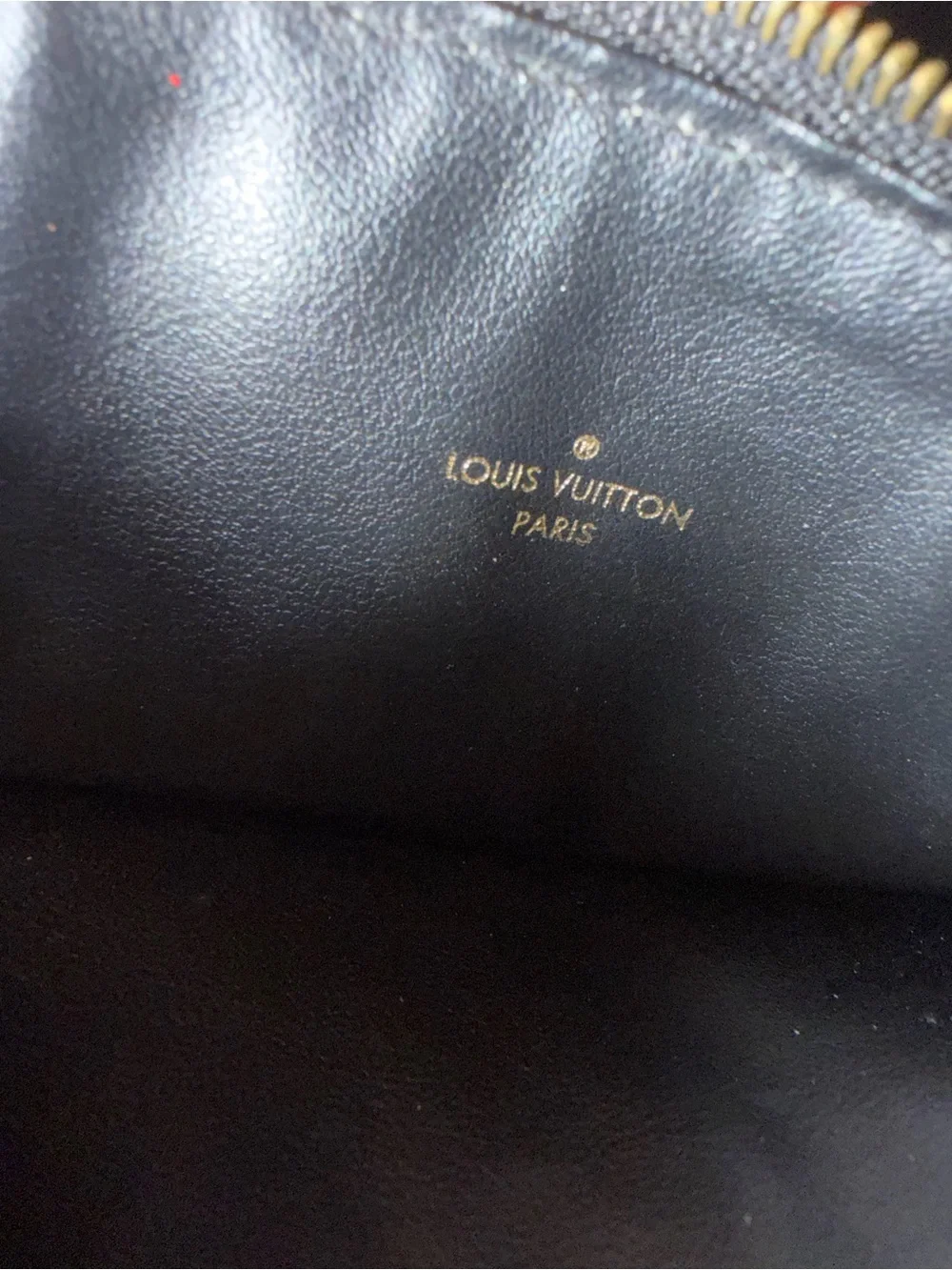 Louis Vuitton Black Pouch with Cream Monogram Accents